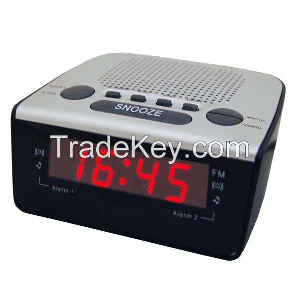 0.6 Inch Home Digital Pll Am Fm Led Alarm Clock Radio Receiver With Dual Alarm