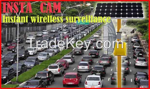 Insta CAM - Two way solar powered - HD Wireless surveillance monitoring with emergency talk back for police.