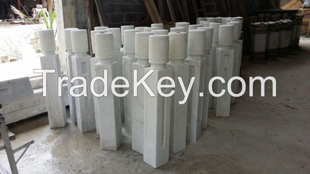 White Marble Balustrades & Handrails, Chinese Carved Balusters
