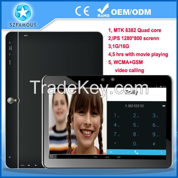 10.1 inch tablet pc with quad core android4.4 1GB/16GB IPS1280*800