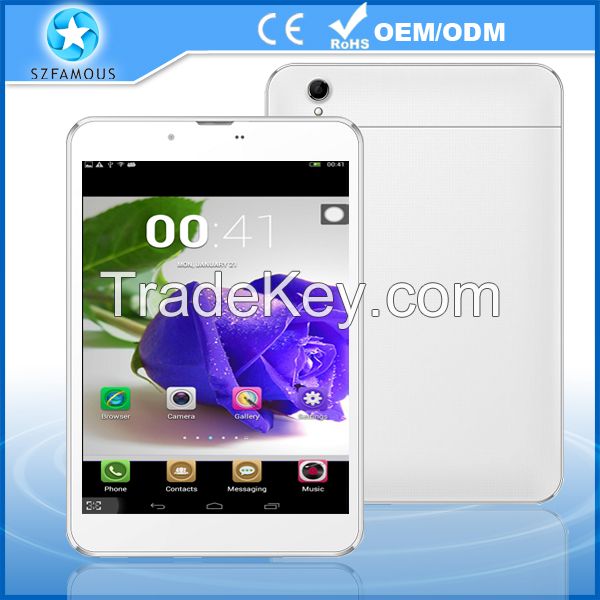 7.85 inch newest android tablet pc with quad core 3g phone call function 5mp camera