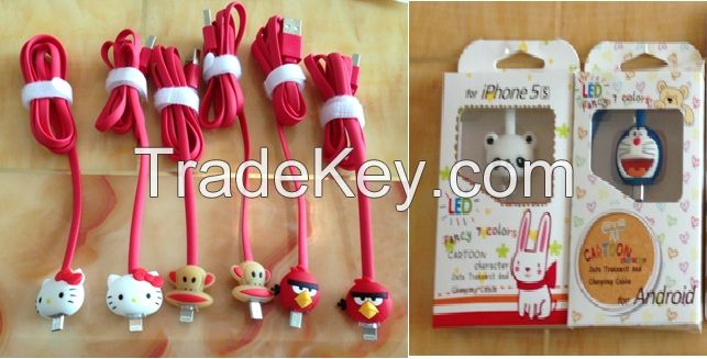 Cartoon Design USB Male to Micro USB Cable Assembly