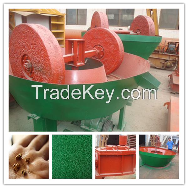 Factory direct sell gold wet pan mill, gold grinding machine, gold refining machine