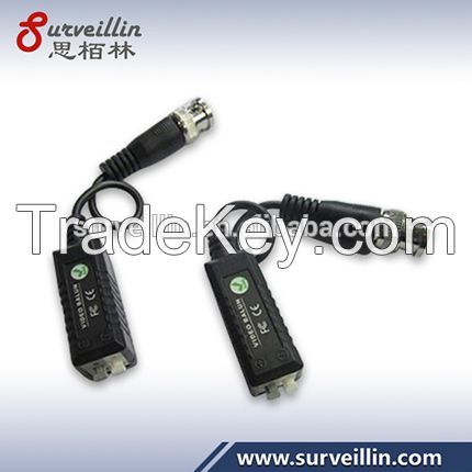 Surge protection twisted pair coaxial video balun transceiver