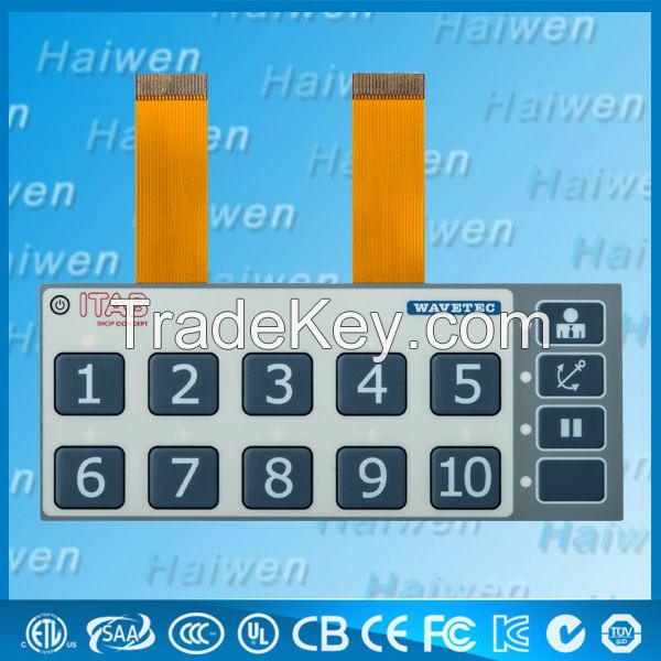 Embossed Membrane Switch Panel with flexible circuit