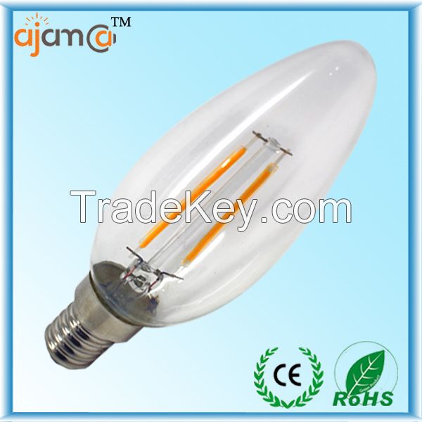 360 degree dimmable 3w 4w E14 bulb led filament candle light