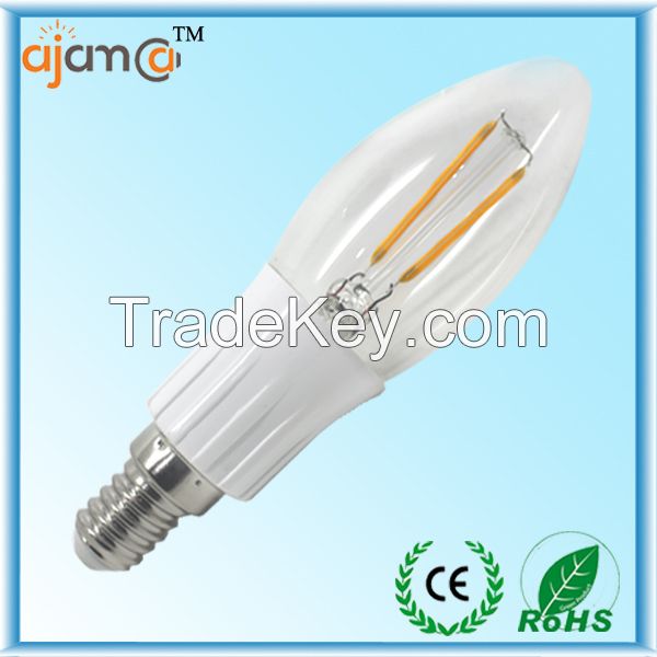 360 degree dimmable 3w 4w E14 bulb led filament candle light