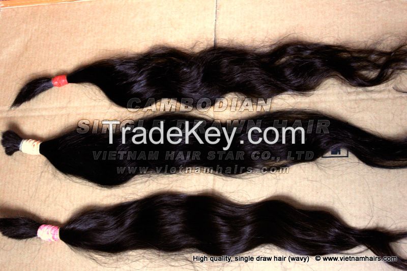 Best quality Cambodian remy hair 55cm