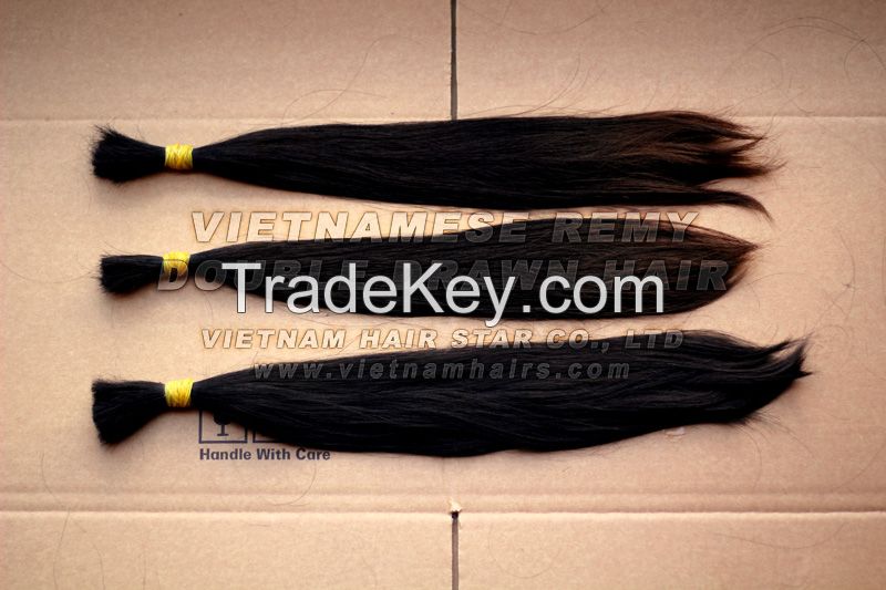 Vietnamese remy double drawn hair