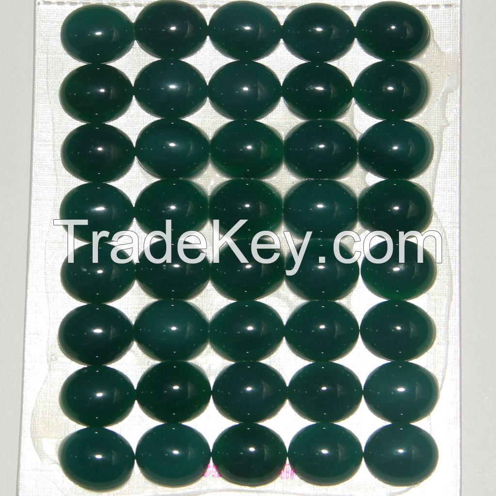 Wholesale Cheap Natural Green Agate Gemstone Cabochons Oval