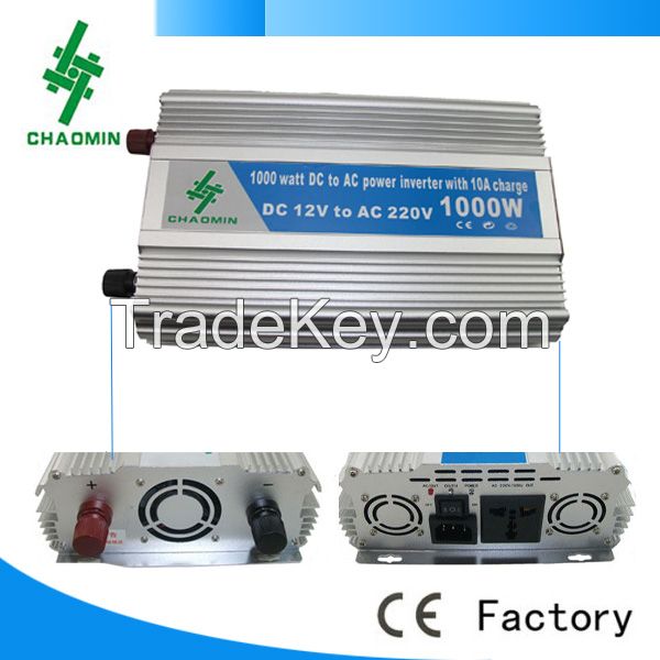 Hot sale!1000W inverter with charger-10A , DC12V/24V to AC110V/220v solar power inverter with charger