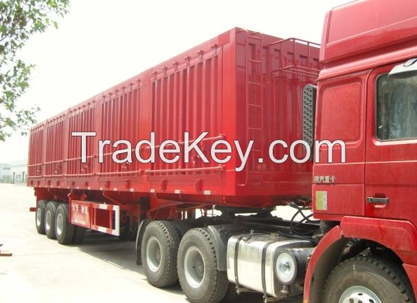 Cheaper 25tons-80tons tri-axle Low flatbed truck semi trailers sinotruck model for sale