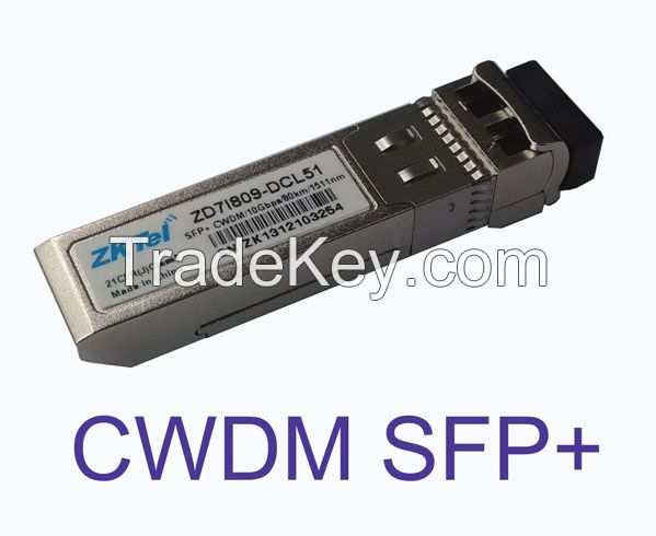 10Gb/s CWDM 80km Single-mode SFP+ Transceiver
