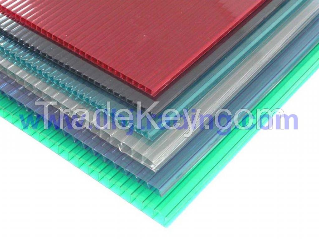 Anti-drip 2 layer Hollow Polycarbonate Sheet 10 Years Guarantee