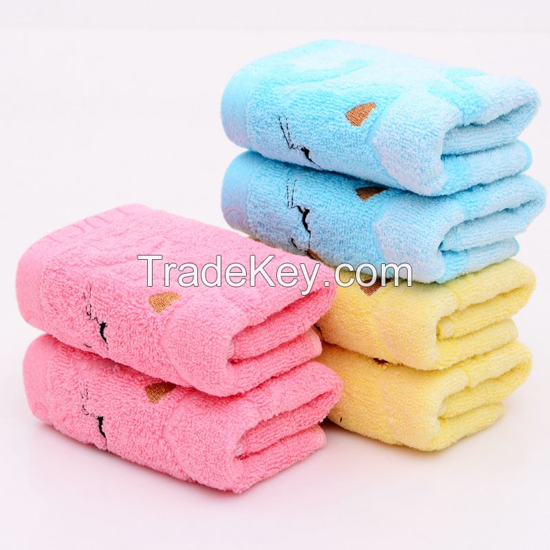 Brand children bamboo face towels 25*50cm