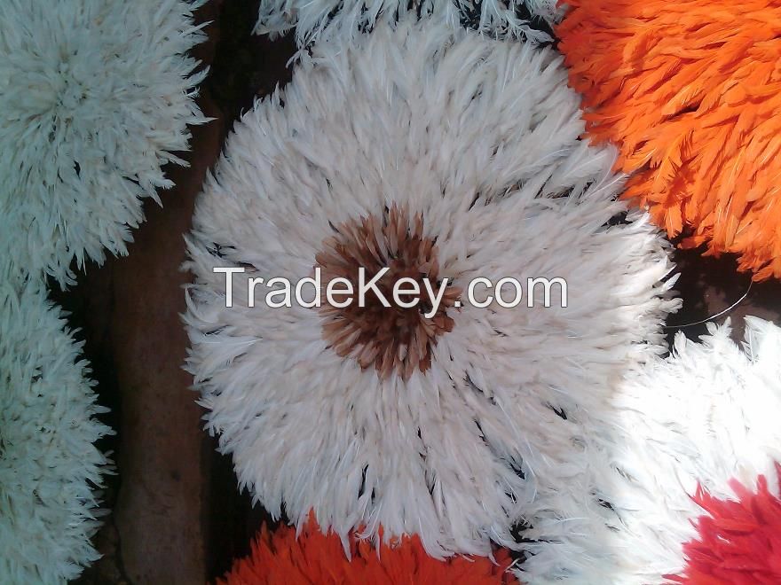 Various color rooster feathered Juju hats for sale