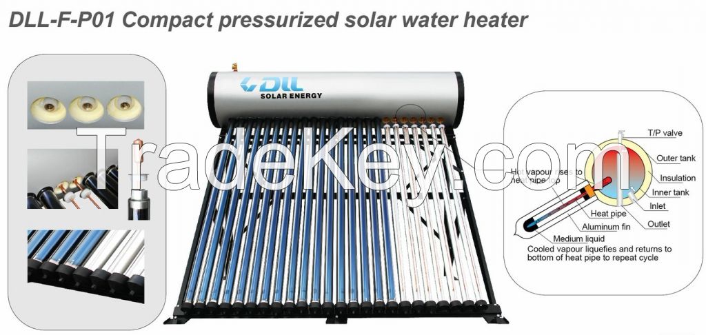 compact pressurized solar water heater