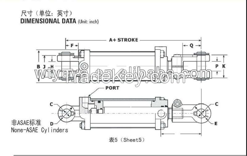 Tie rod hydraulic cylinder