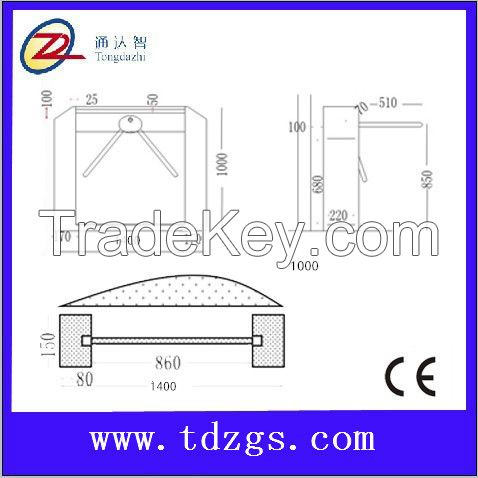 Bridge type arc high-grade tripod turnstile, electronic turnstile