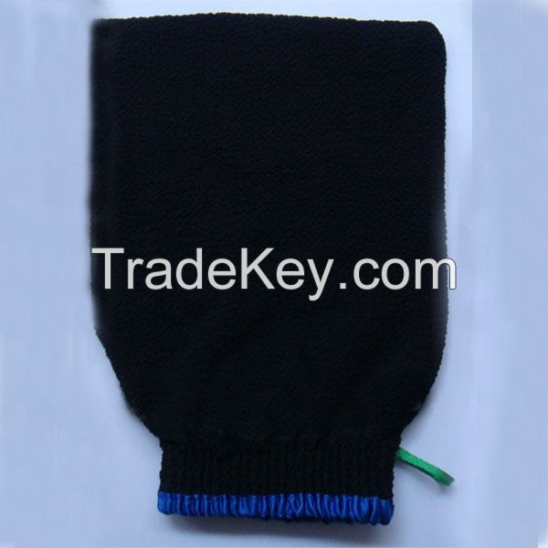 black hammam scrub mitt, magic peeling glove, exfoliating bath glove