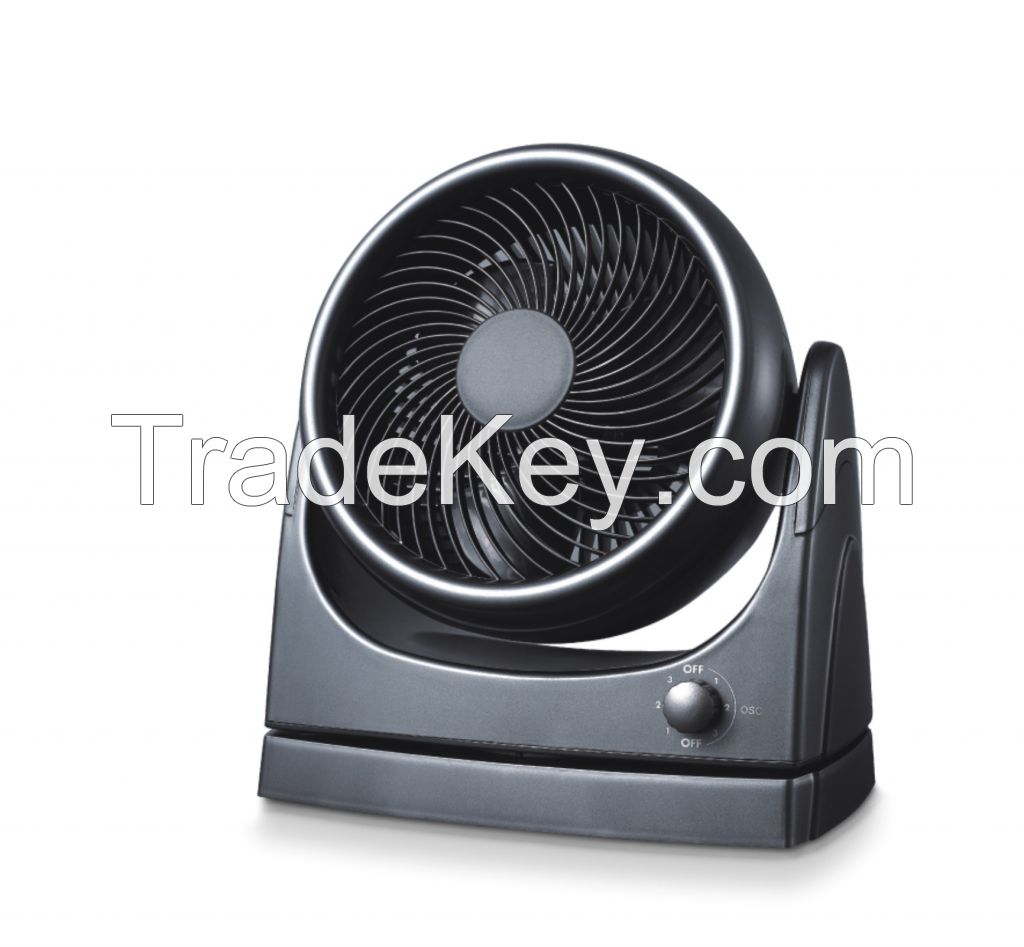 10 inch air circulator with 3 speed, 90 vertical adjustable fan head, 90 oscillation