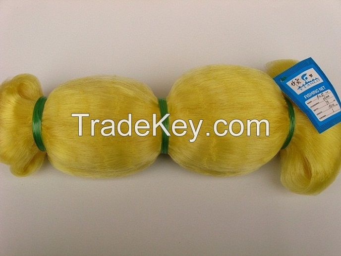 Yellow Nylon Monofilamet Fishing Net with Double Selvage,high quality