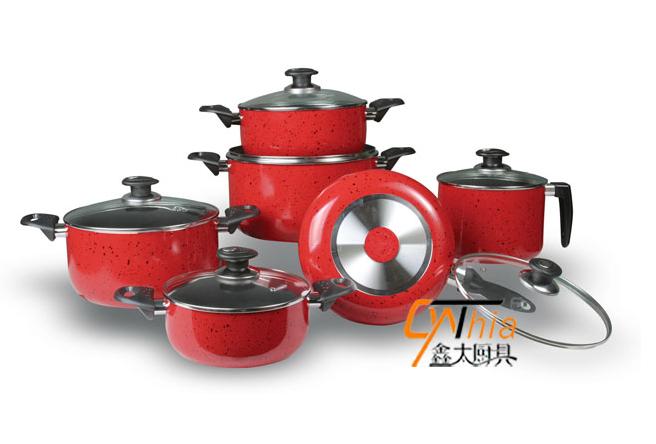 12pcs Aluminium non-stick cookware set