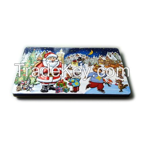 Christmas rectangular cookie tin box