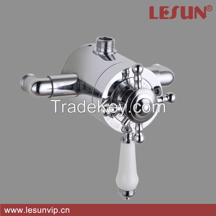 Wall mounted brass body thermostatic shower valve