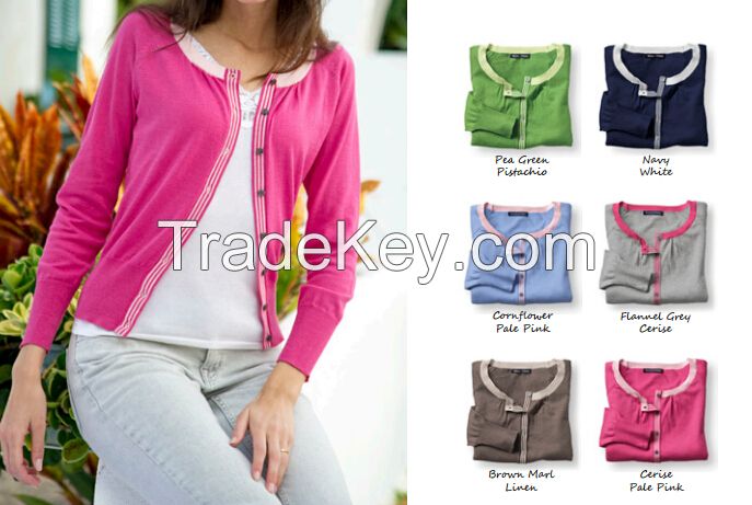 LADIES SHAPED  ZIPPER CARDIGAN