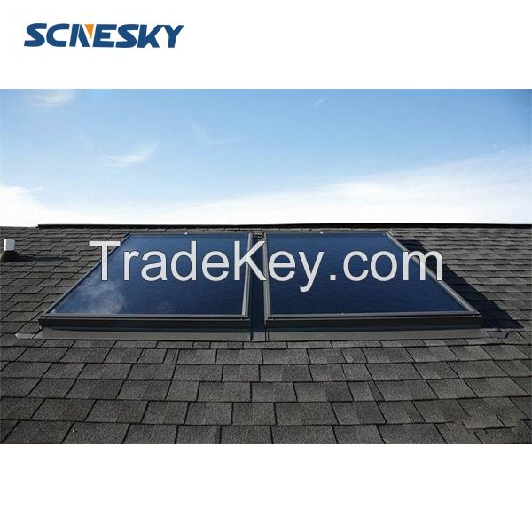 300L blue coating antifreezing solution 1.5KW electric booser Solar Keymark CE flat plate split pressurized solar water heater