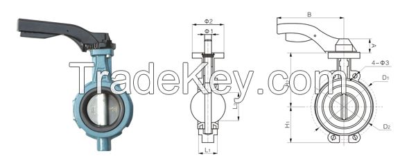Right inserting type Butterfly valve