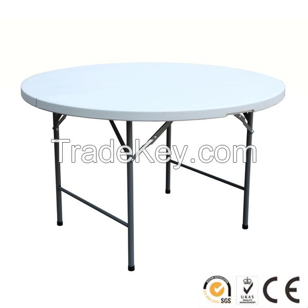 Modern plastic round folding banquet/dining table for outdoor/indoor use