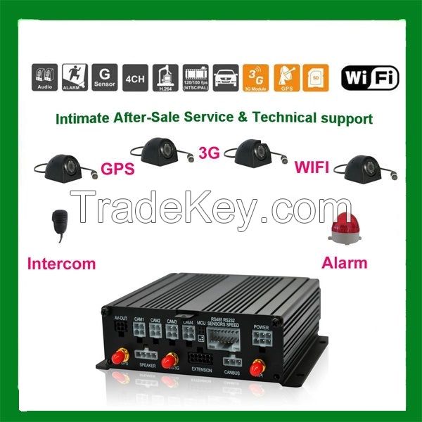 4 channel h.264 mobile DVR with 3G WIFI GPS