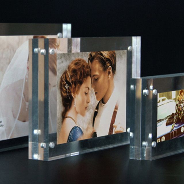 Factory direct sell cheap clear acrylic magnetic photo picture frame