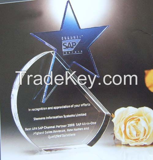 newest popular star crystal trophy for rising star award