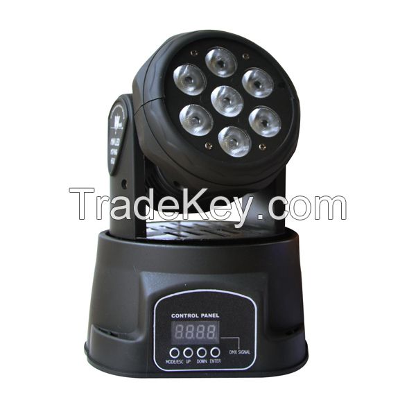 7pcs 12w RGBWAUV 6 in1 LED Wash Moving Head Light