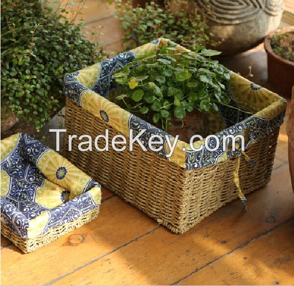 handmade straw basket storage baskets fruit basket bread basket for home decor