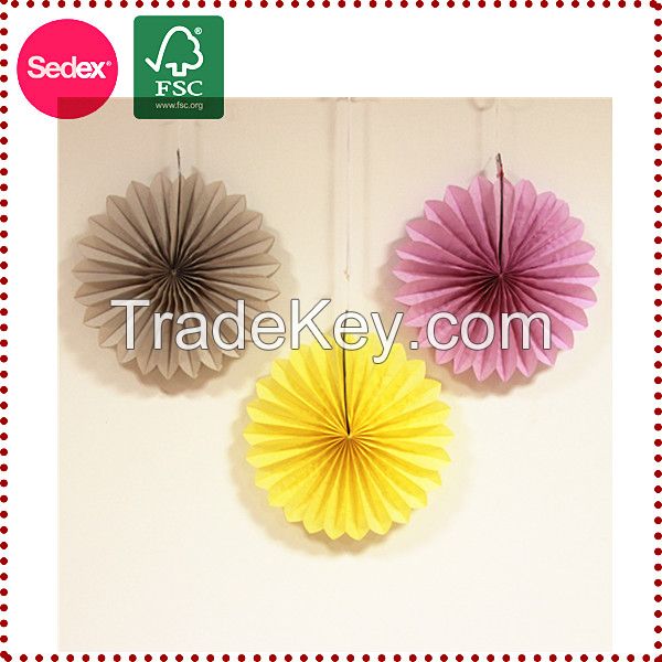 wall paper decor paper fans wholesale for wedding decoration