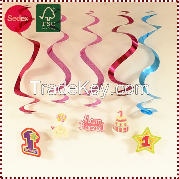 new promotion items hanging swirl for birthday party decoration
