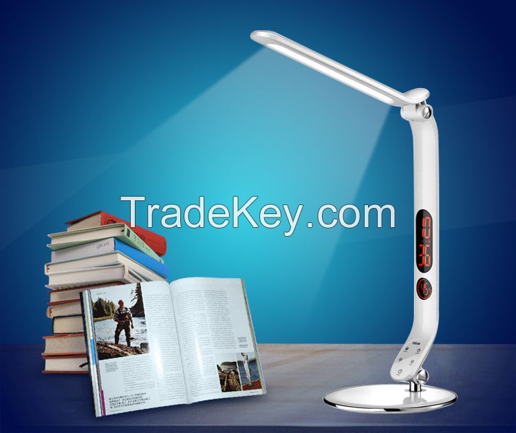 Modern design smart led desk lamp with brightness adjust& alrm set & s