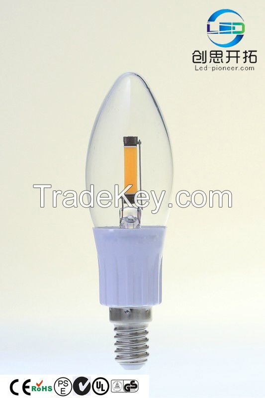 2W 3W 4W 5W 6W 7W dimmable or non-dimmable Led Filament Bulb / led filament candle candelabra
