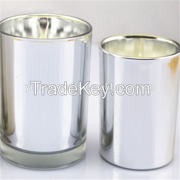 silver color votive glass candle holder