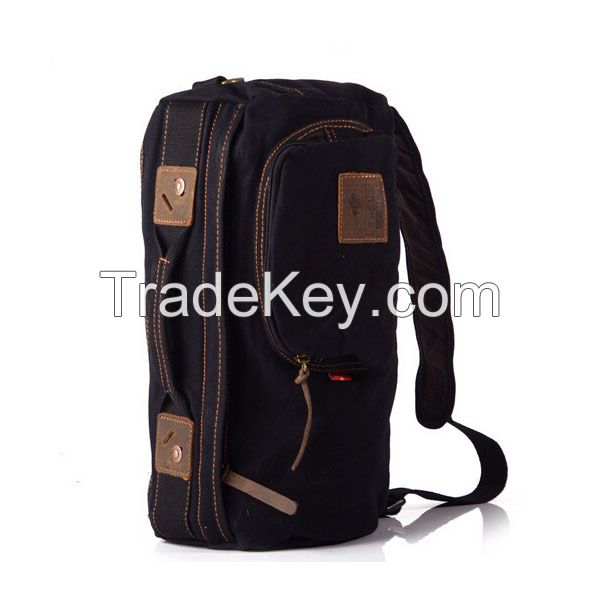 trendy canvas and genuine leather single shoulder messenger bags 