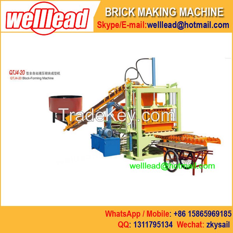 QTJ4-20 Automatic block machine with hydraulic press
