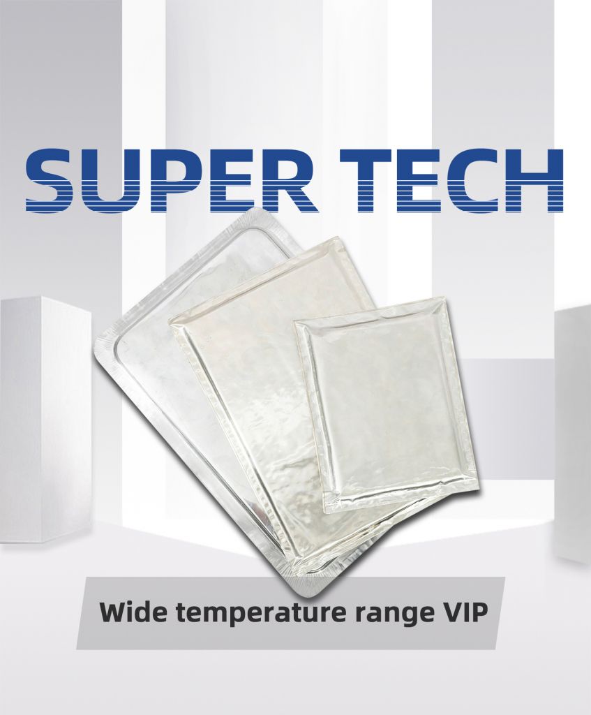 Wide temperature range vacuum insulation panel