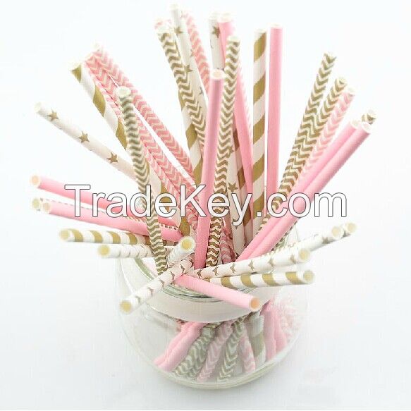 Factory Wholesale Drinking Straw, Paper Straws, Striped paper straws