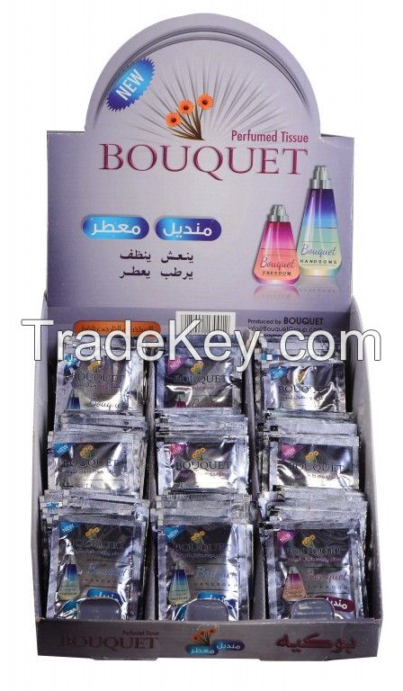 Bouquet perfumed single sachet wet Napkin 100 pcs 