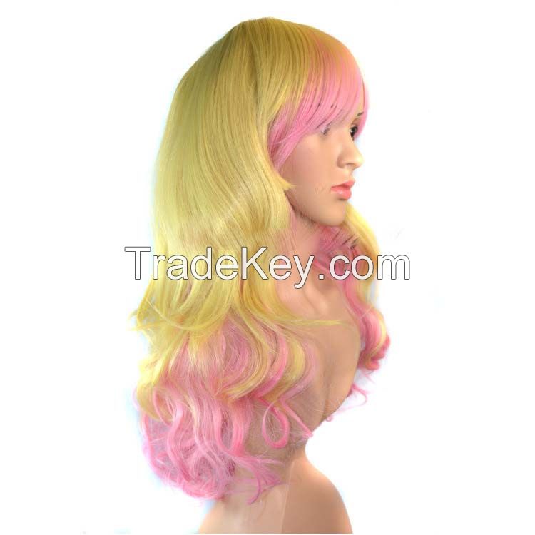 The new women's curly hair Waves fluffy color gradient wig Anime wigs