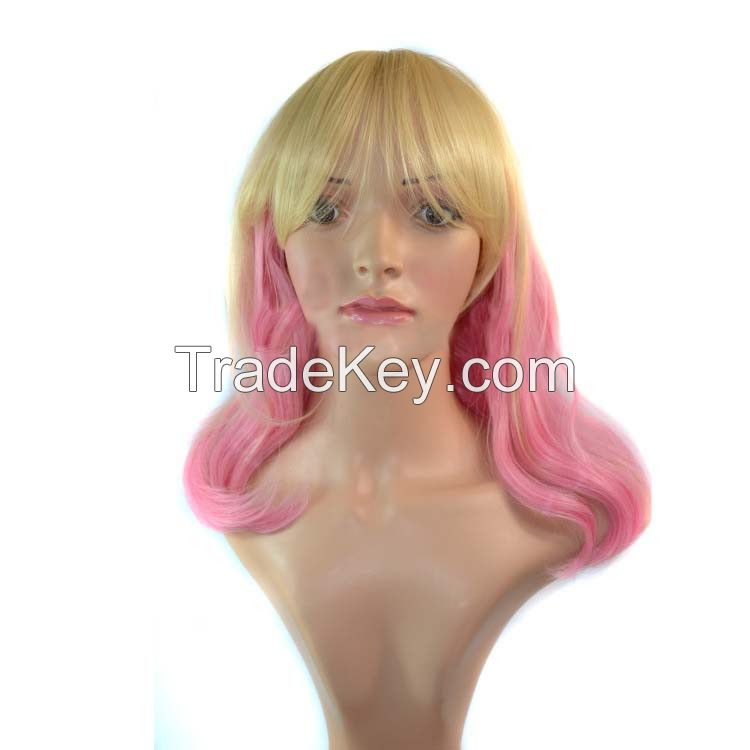 The new women's curly hair Waves fluffy color gradient wig Anime wigs